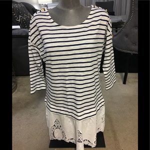 Hannah Top Blouse Striped 3/4 Sleeve